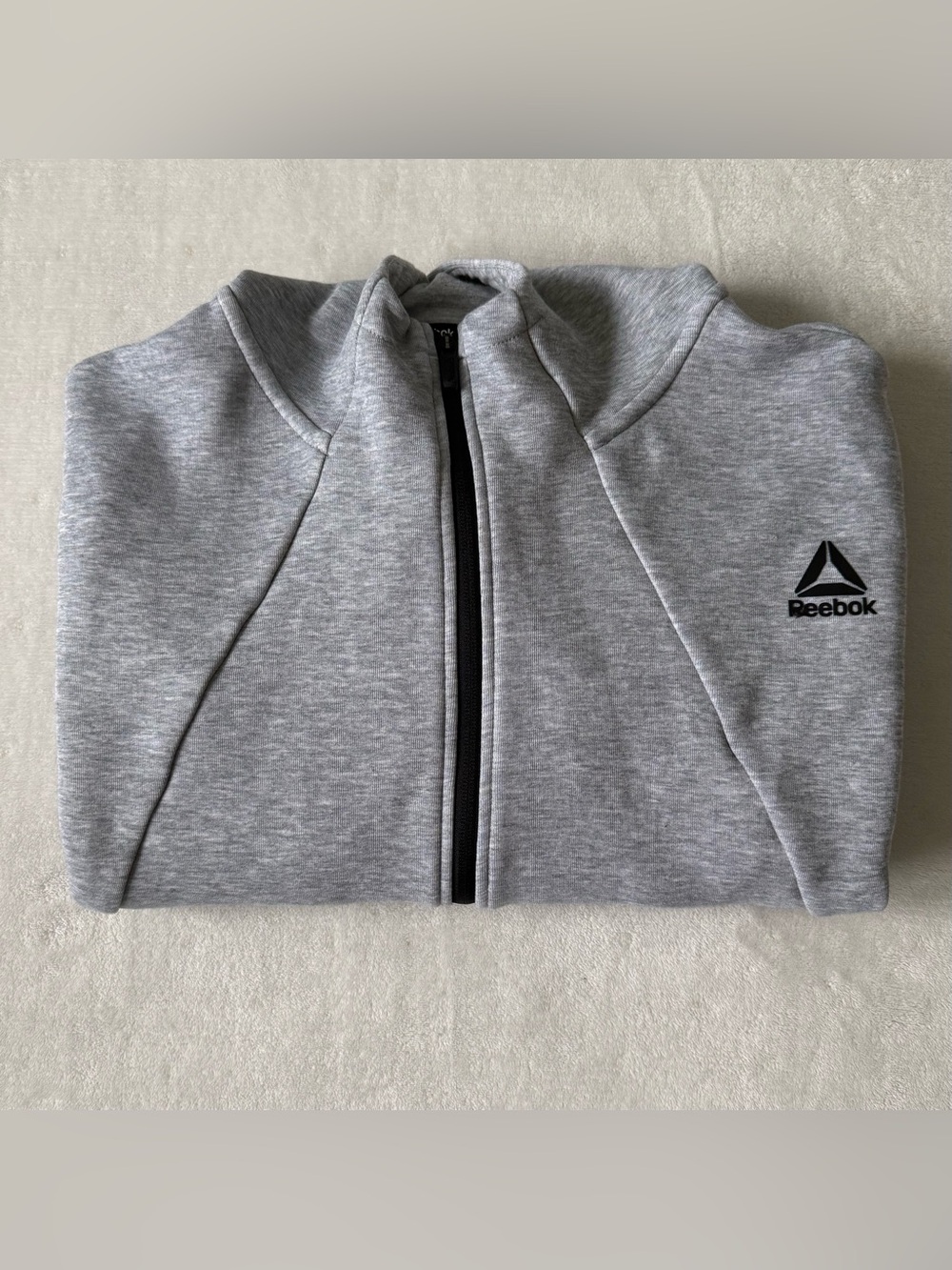 Reebok Gray Full Zip Hoodie XL Men’s Tech Fleece Athletic Men Jacket Lightweight